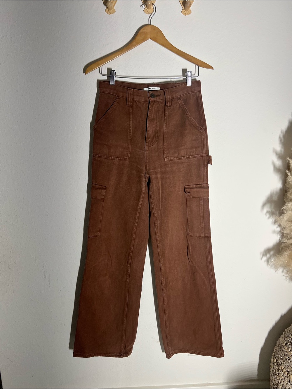 PACSUN • ultra high rise flare carpenter brown jeans